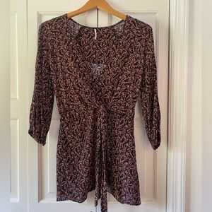 Free People• Floral Wrap Blouse •XS